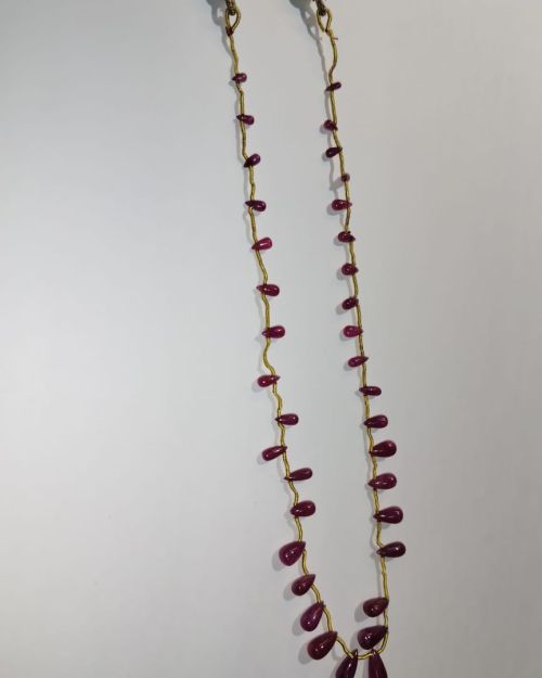 Natural Ruby Droplet Necklace
