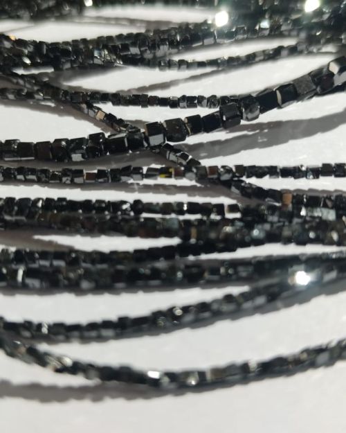 Natural Black Diamond Bead Lines