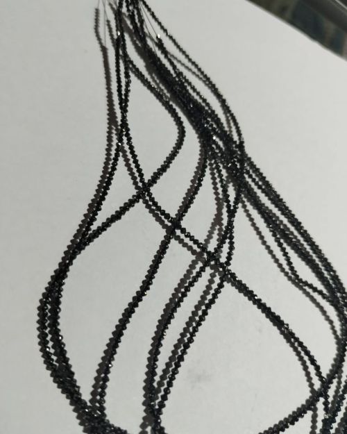 Natural Black Diamond Bead Lines