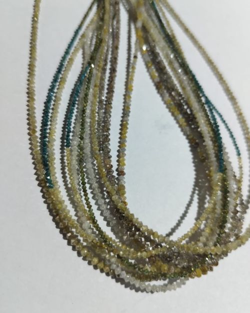 Natural Diamond Bead Lines (Yellow/Blue/Pink…)