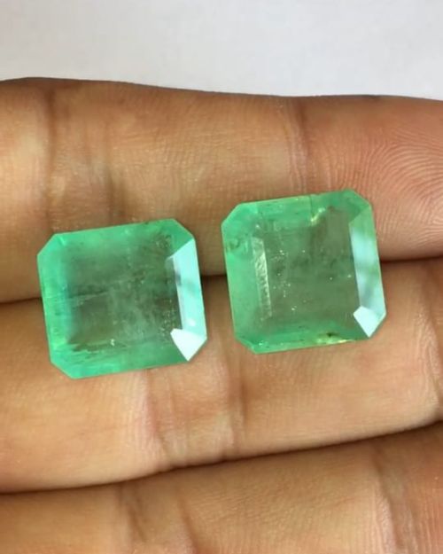 Natural Colombian Emerald Pair – 27.60 cts Total