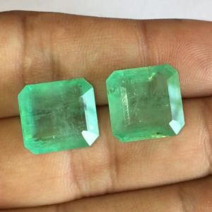 Natural Colombian Emerald Pair – 27.60 cts Total